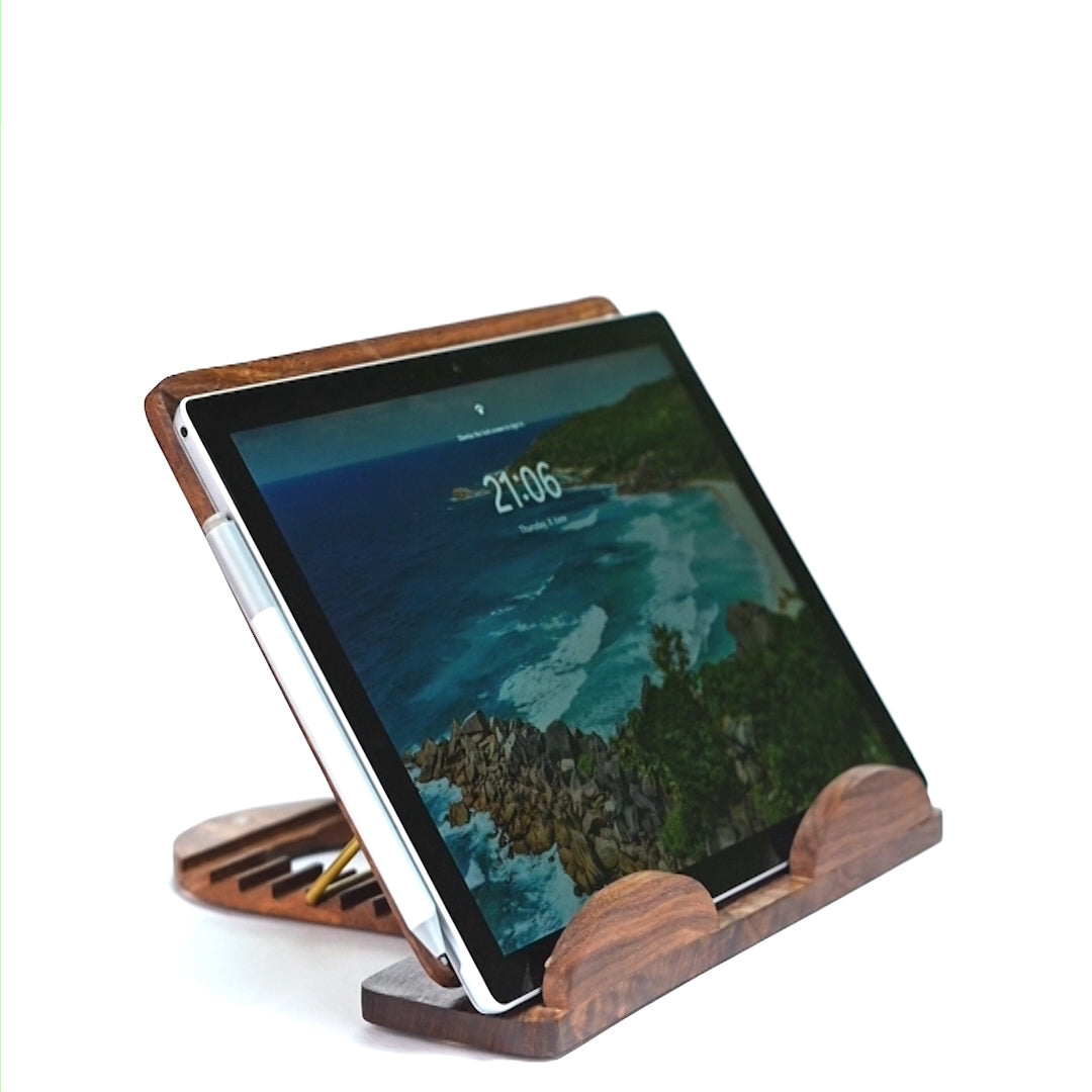 Stylish Stand for Tablet and Laptop + Mobile Stand [Sheesham wood]